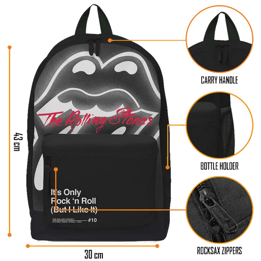 Backpack The Rolling Stones black It’s Only Rock ’n Roll logo