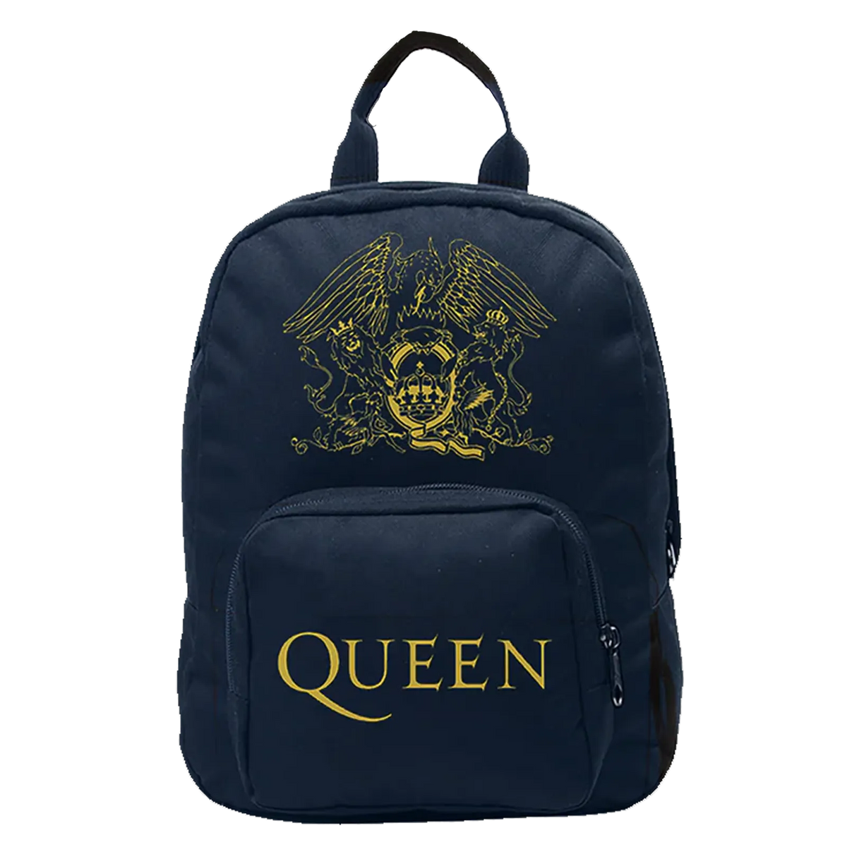 Mini sac à dos Queen Crest Logo doré sur fond bleu nuit par RockSax