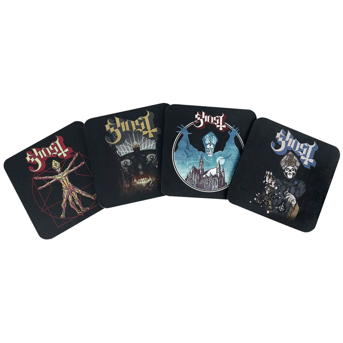 Sous-bocks Ghost - Coffret de 4 modèles avec artworks emblématiques