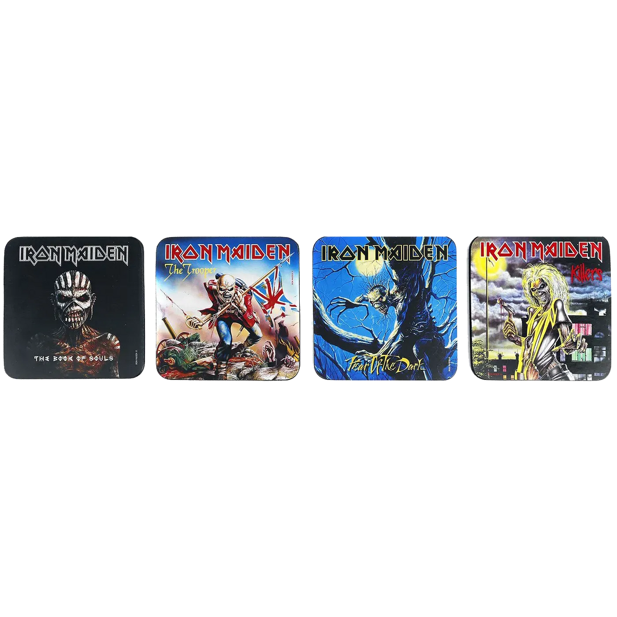 4 sous-bocks Iron Maiden : The Book of Souls, The Trooper, Fear of the Dark, Killers