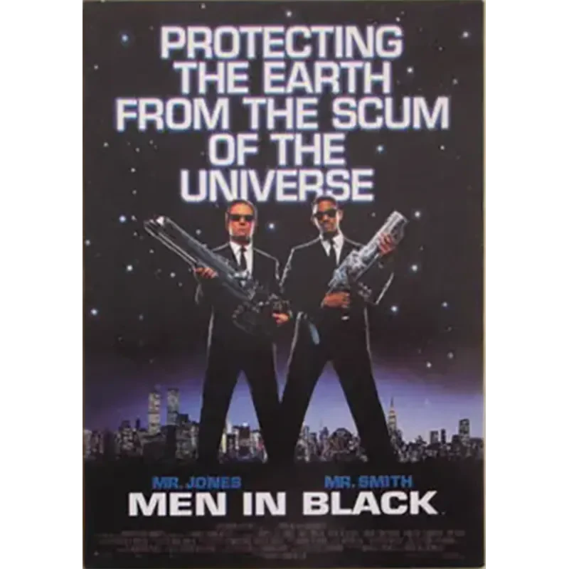 Postcard Men in Black - Protecting the Earth