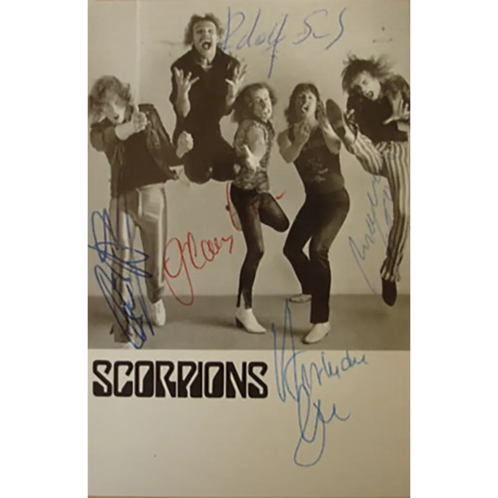 Carte postale Scorpions dédicacée | Autographed Scorpions postcard