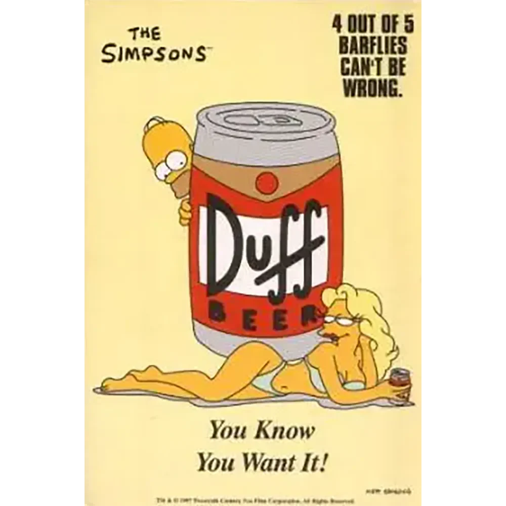 Postcard Simpsons - Duff, you know you want it !