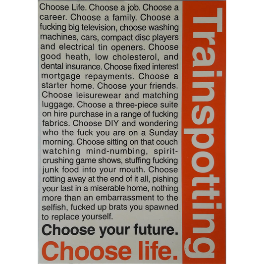 Carte postale Trainspotting - Choose Life