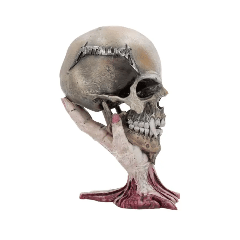 Animation figurine Metallica Sad But True Skull 22 cm rotation complète du crâne en résine Nemesis Now | Metallica Sad But True Skull Animated Figurine 22cm Full Rotating Resin Skull Nemesis Now
