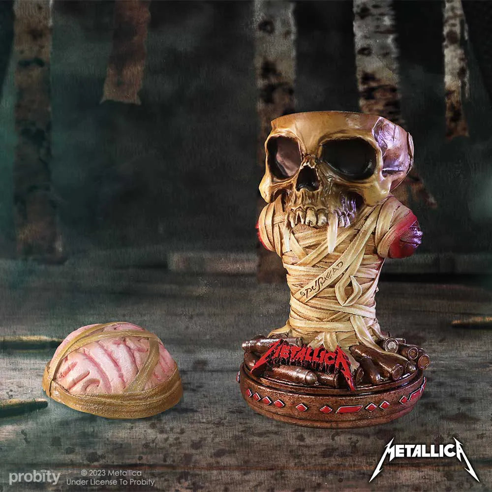 Boîte Metallica One Box ouverte – crâne amovible