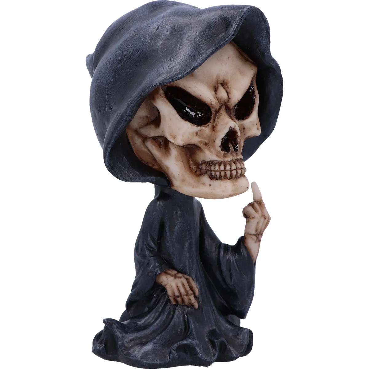 Figurine “Reaper’s Wish” – profil trois quarts avec main levée et cape détaillée