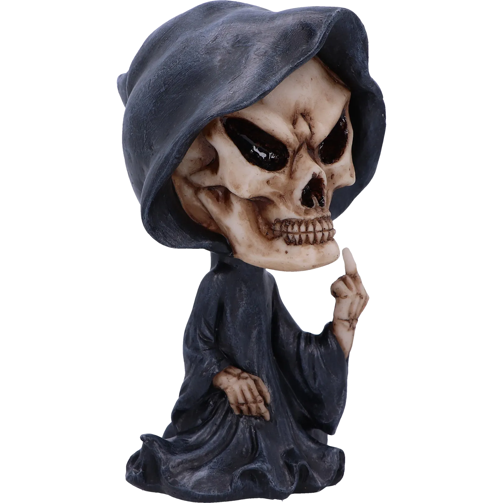 Figurine “Reaper’s Wish” – profil trois quarts avec main levée et cape détaillée