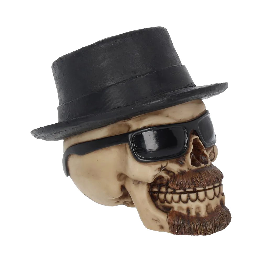 Crâne Badass Nemesis Now avec chapeau et lunettes