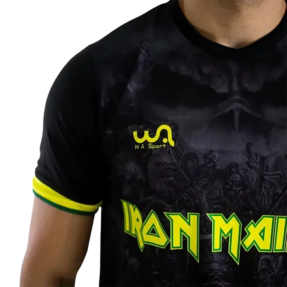 Maillot de football officiel Iron Maiden - Brazil (gros plan WA)