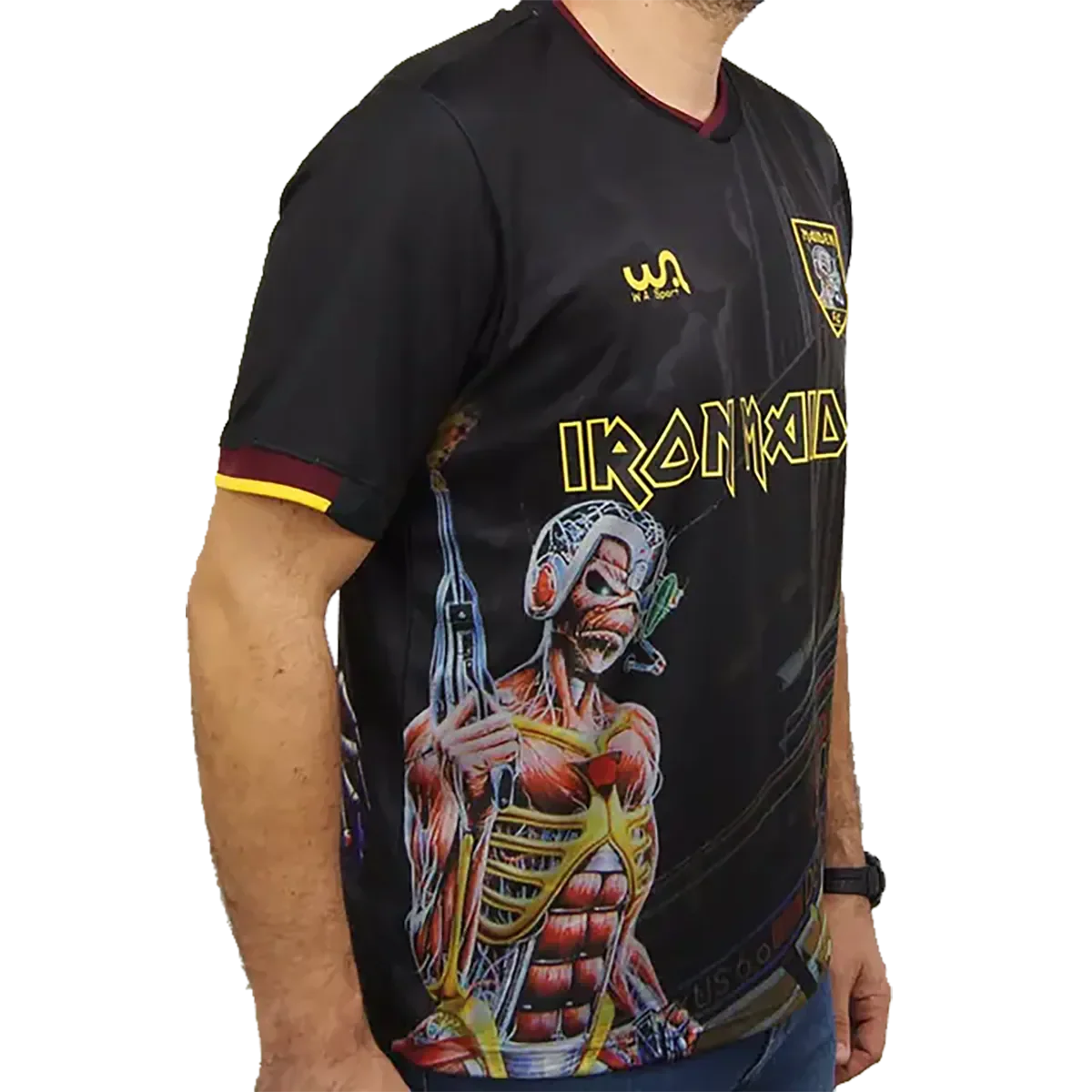Maillot de football officiel Iron Maiden - Somewhere In Time (côté)