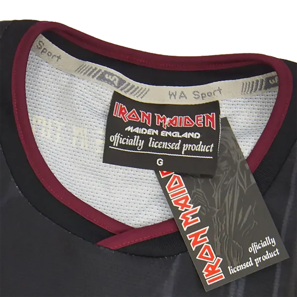 Iron Maiden Official Football Shirt - Somewhere In Time (collar)