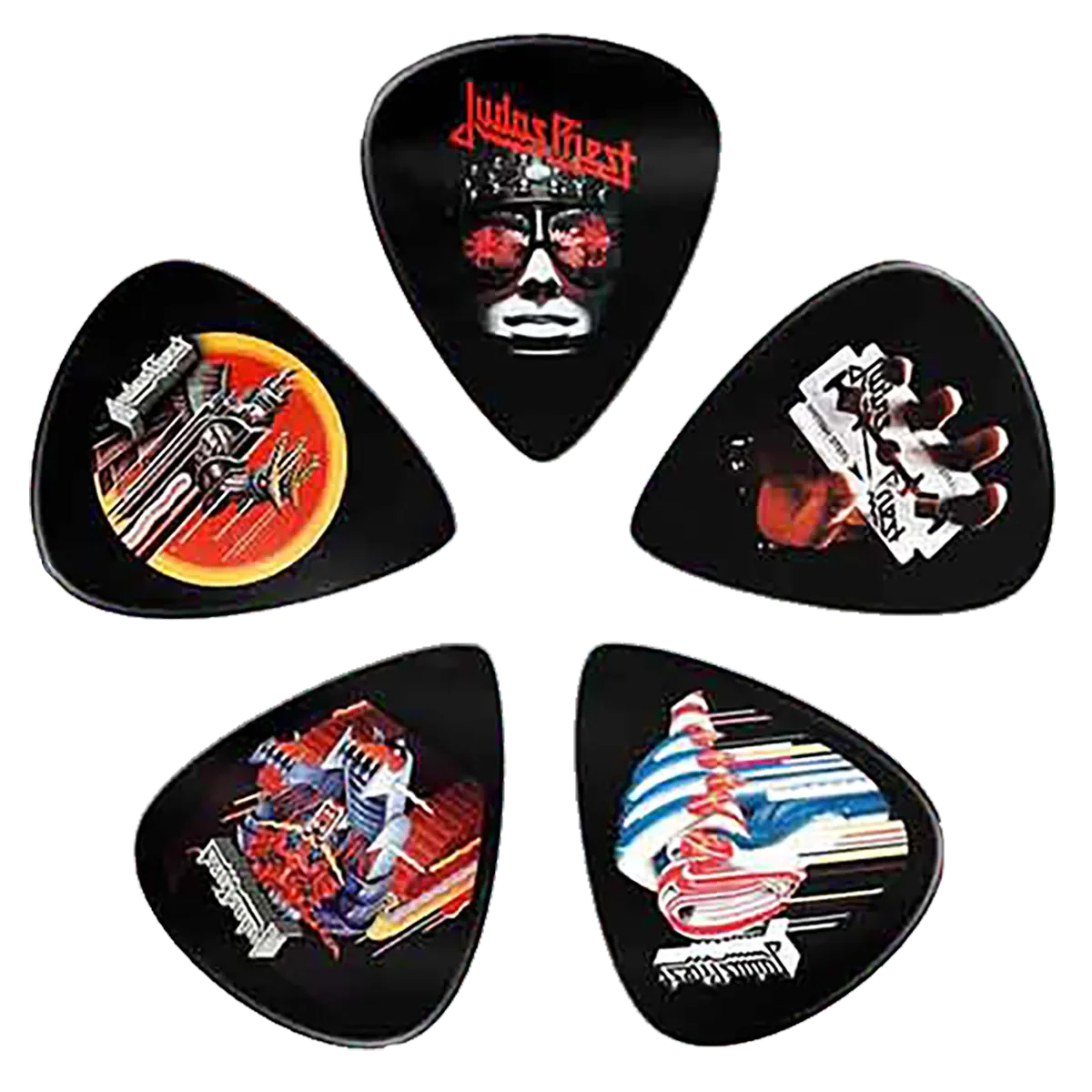 Ensemble de médiators Judas Priest assortis, décorés de visuels divers