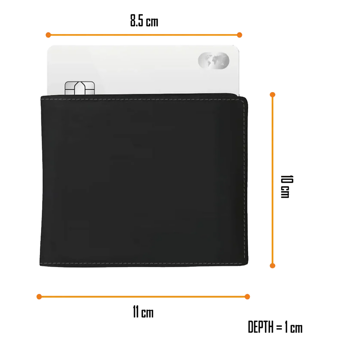Dimensions du portefeuille AC/DC Rocksax officiel – 10 x 11 x 1 cm