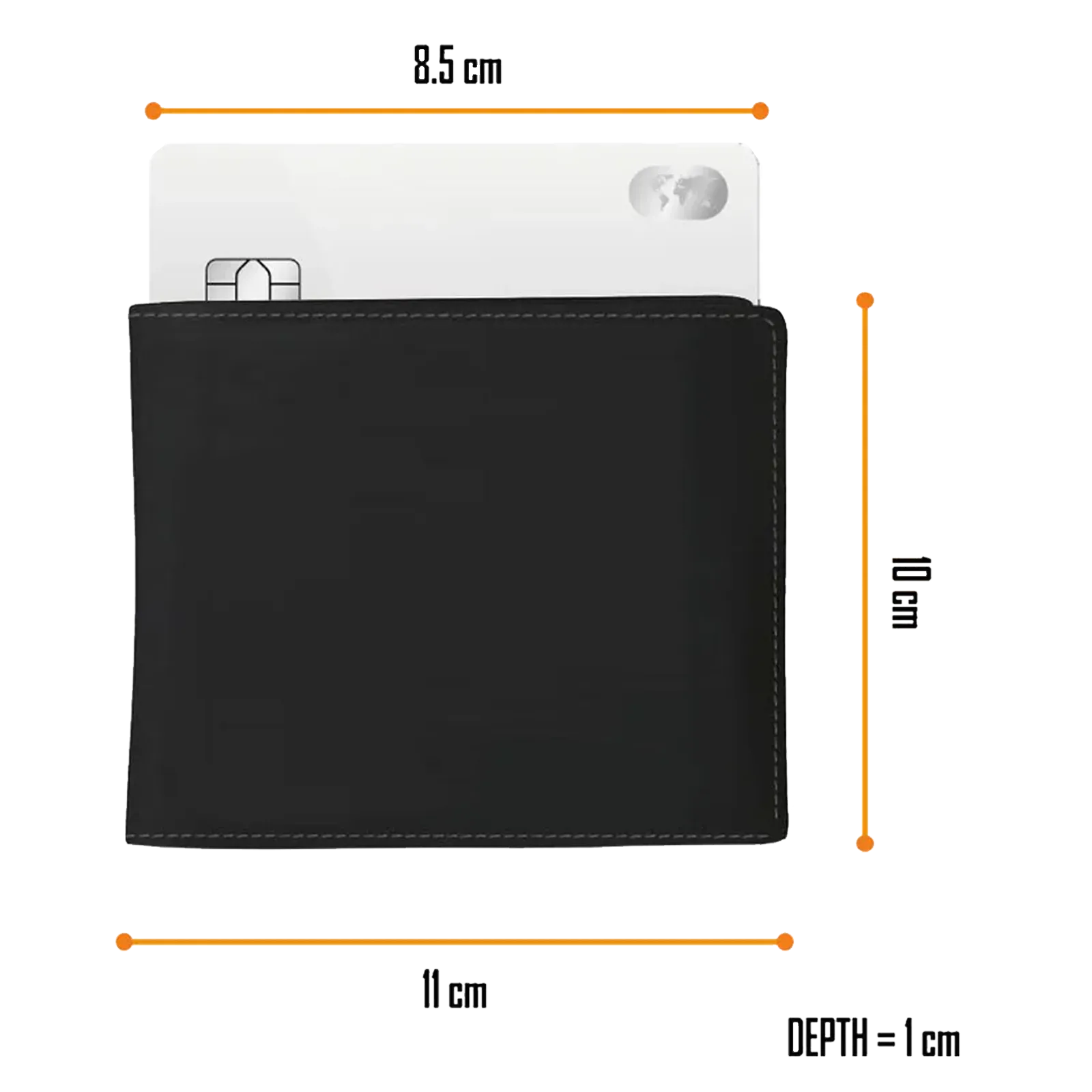 Portefeuille Ghost noir - dimensions 10 x 11 cm