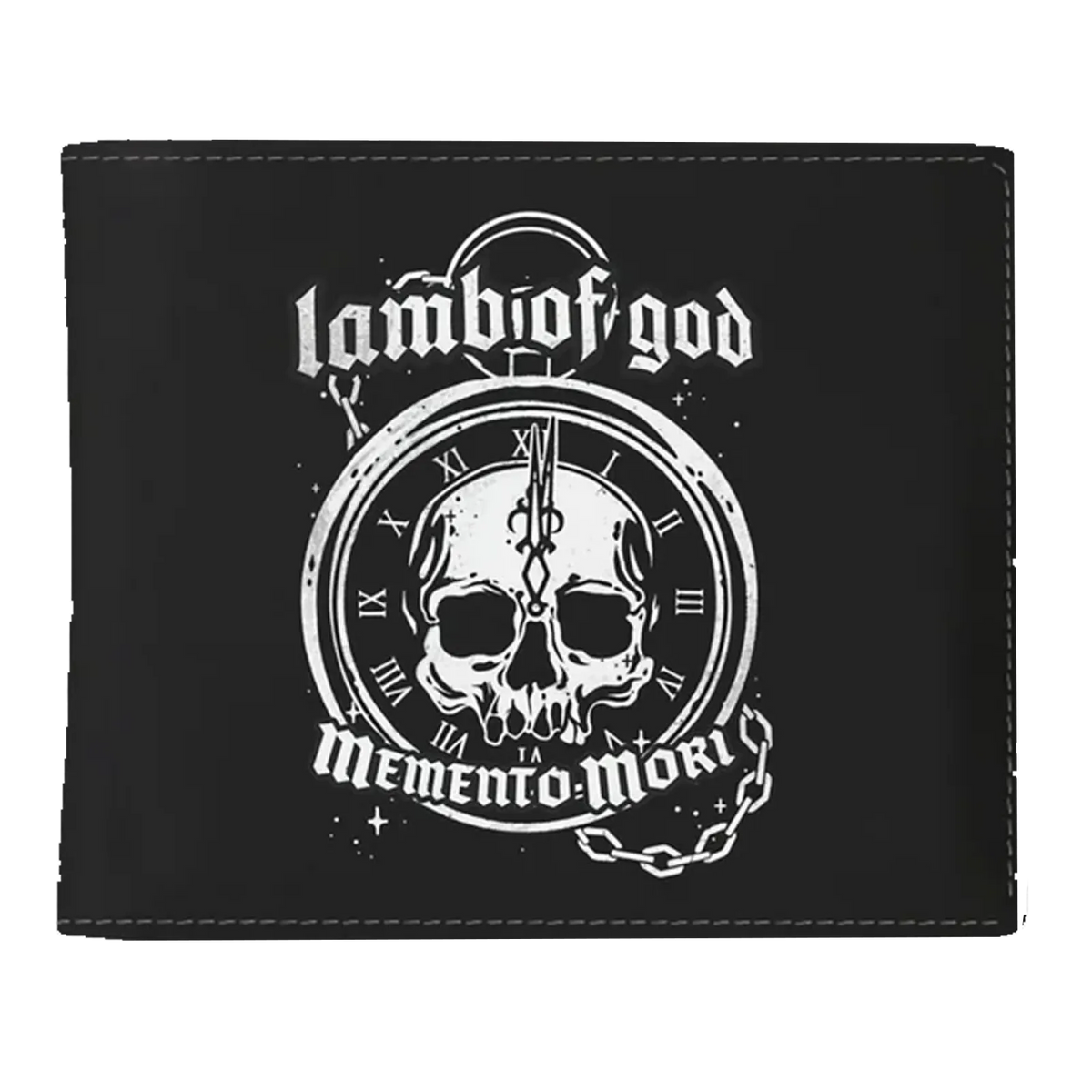 Portefeuille Lamb of God Memento Mori – visuel crâne et horloge