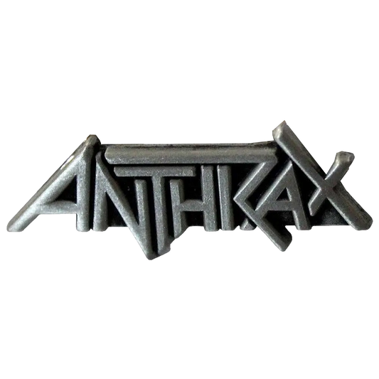 Pin logo Anthrax argenté - badge métallique officiel Rock Off