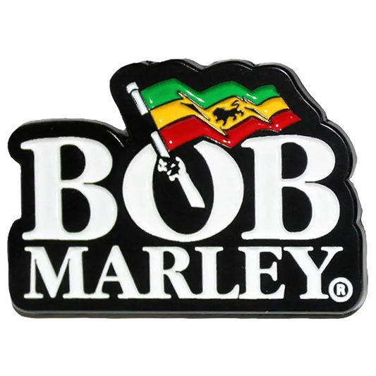 Pin Bob Marley blanc et vert jaune rouge - badge métallique officiel Rock Off