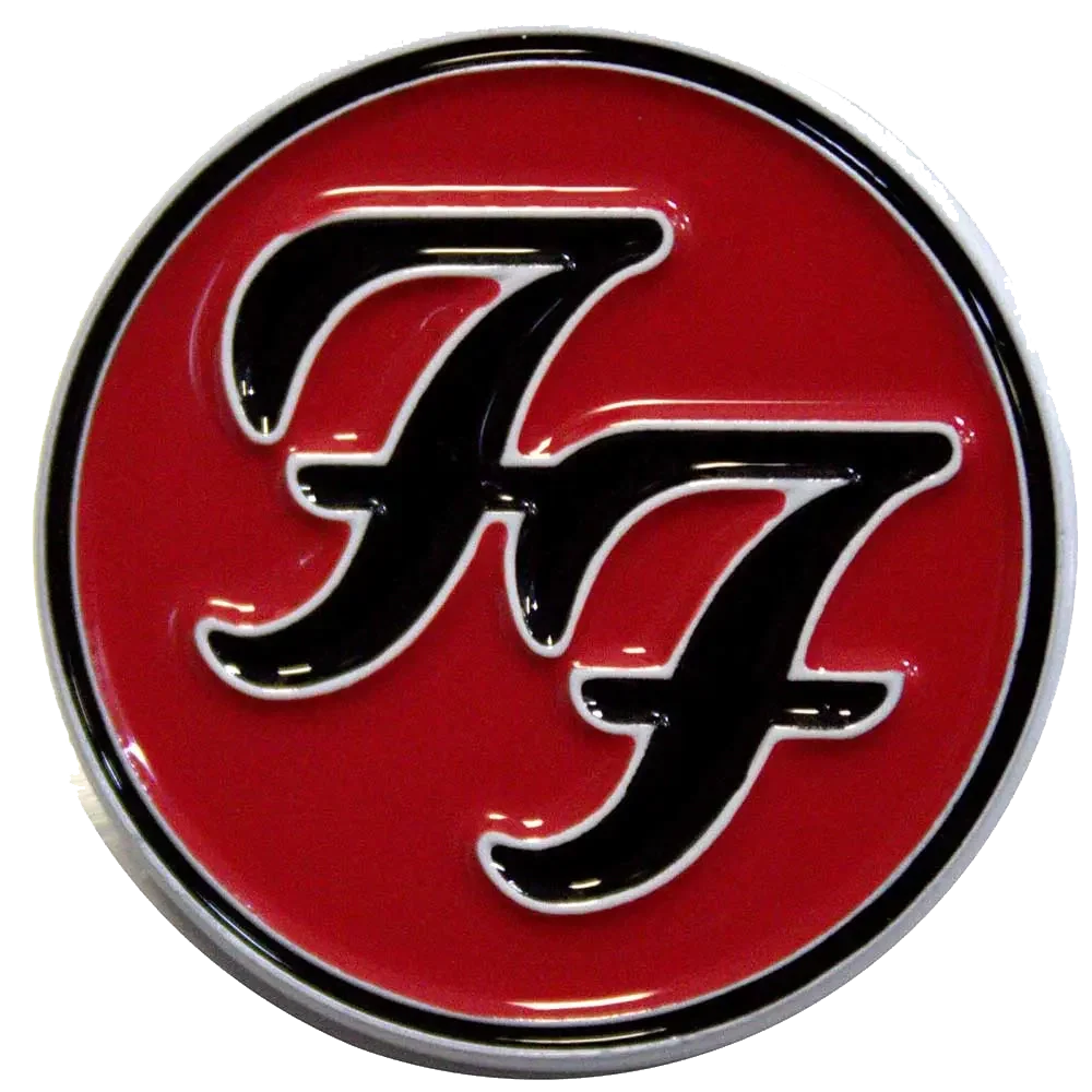 Pin's Foo Fighters rouge et noir - badge métallique officiel Rock Off