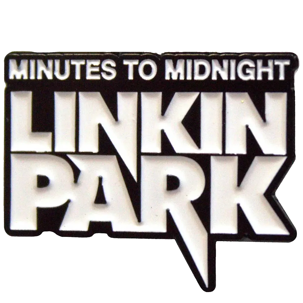 Pin logo Linkin Park - Minutes to Midnight noir et blanc - badge métallique officiel Rock Off