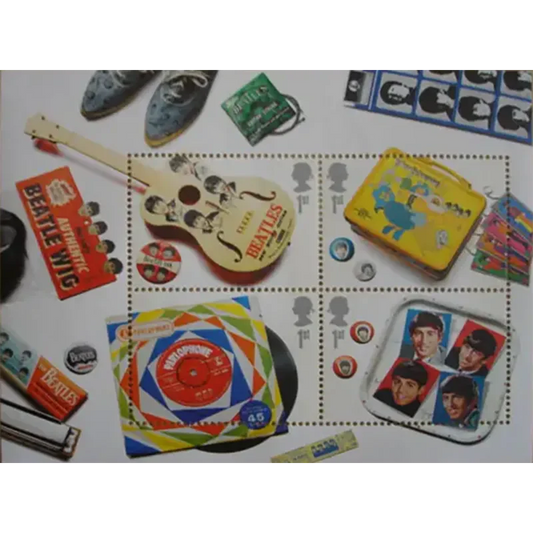 Planche de 4 timbres Beatles