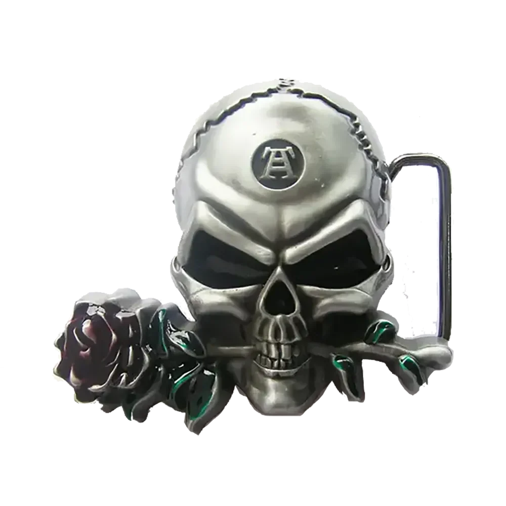 Belt buckle Skull - Rose