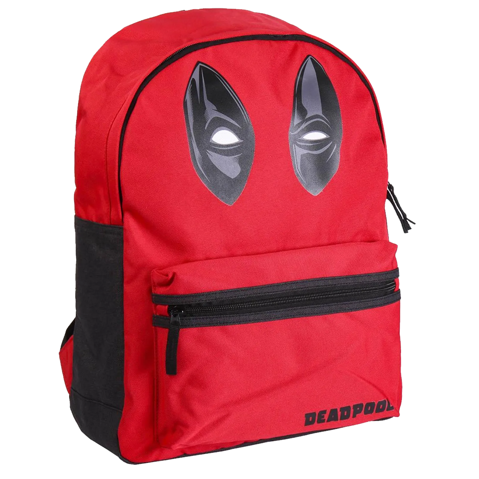 Sac à dos Deadpool officiel Cerda rouge, yeux du masque, vue avant 44×31×16 cm