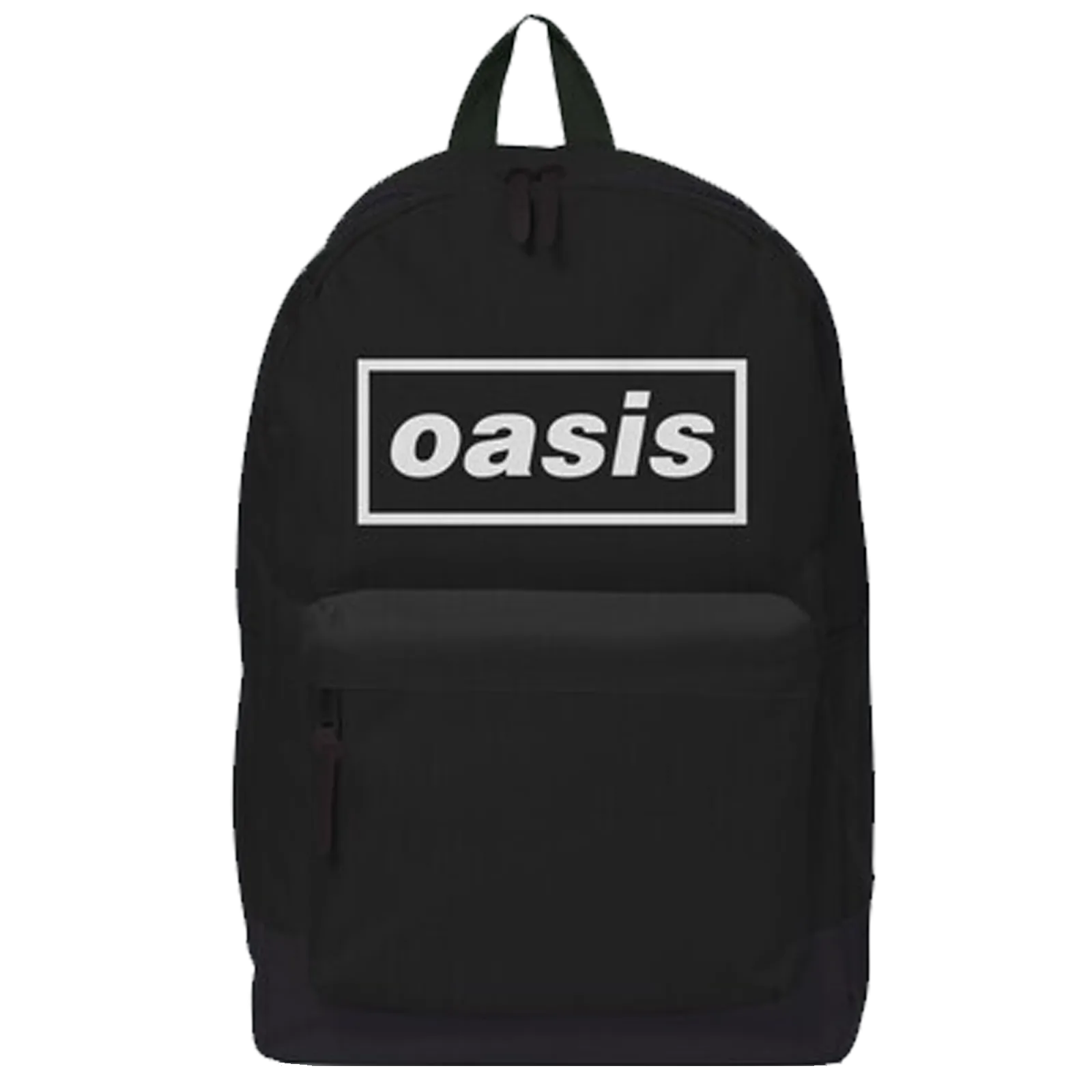 Sac à dos noir avec logo blanc Oasis – vue avant