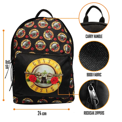 Sac Guns N’ Roses RockSax noir, compact et résistant 30 × 24 × 9,5 cm