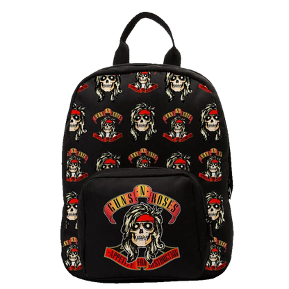 Sac à dos GNR format mini, design crâne bandana rouge