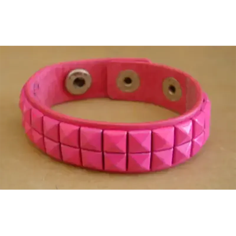Bracelet PCV 2 rows - rose foncé