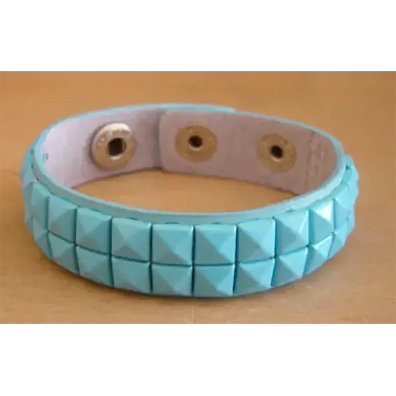Bracelet PVC 2 rangs - bleu