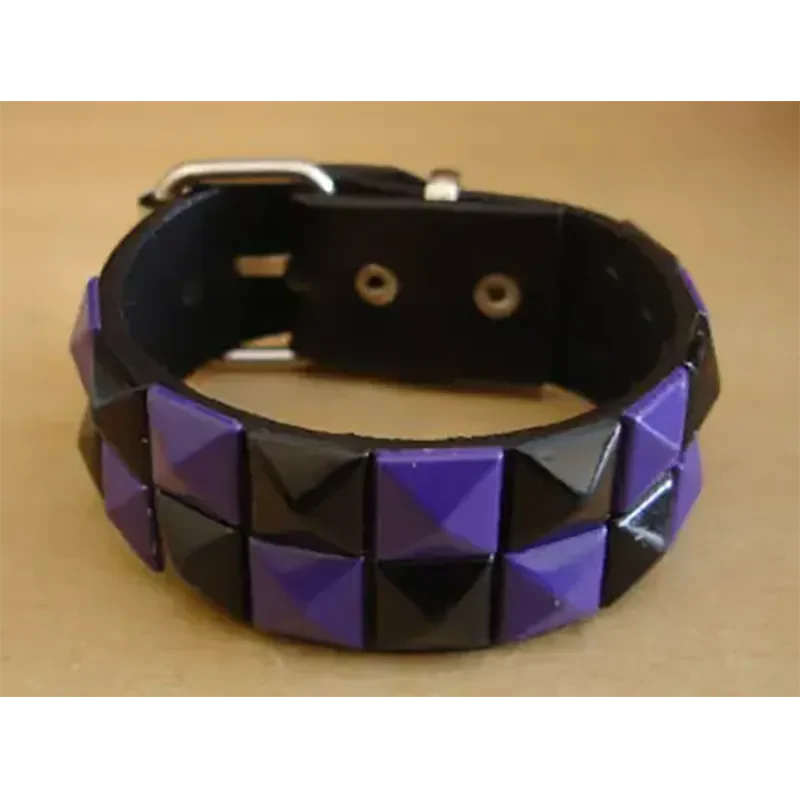 Bracelet PCV 2 rows - violet/noir