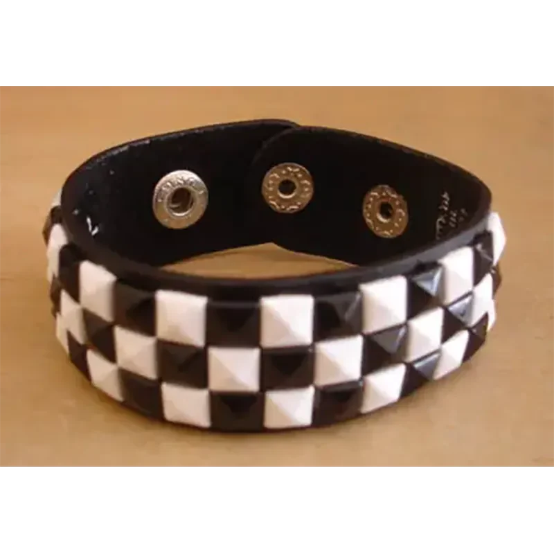 Bracelet PVC 3 rangs - blanc/noir