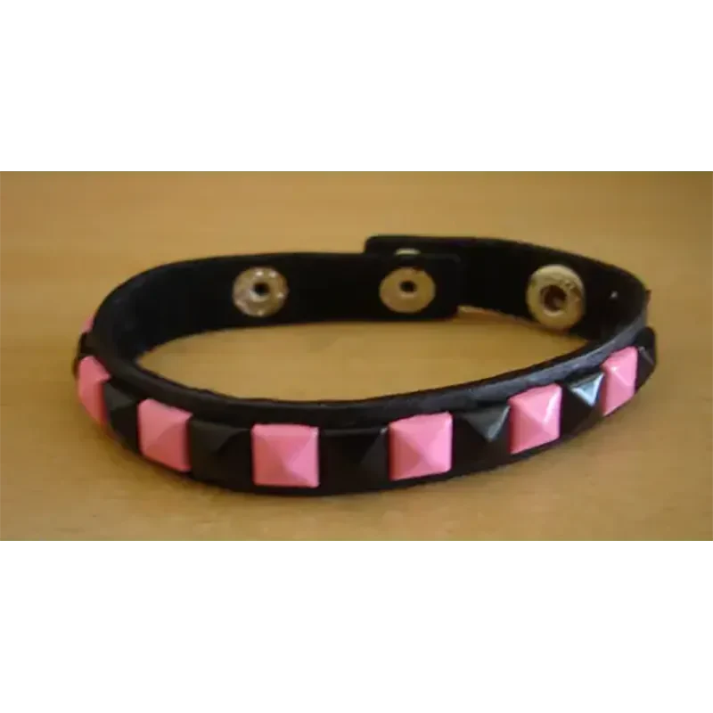 Bracelet PCV 1 row - rose/noir