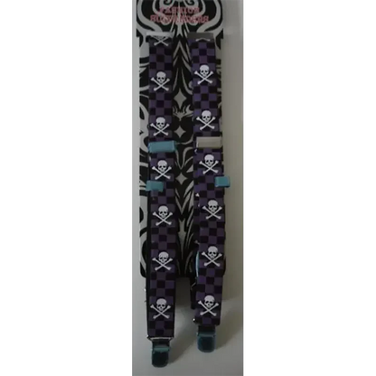 Paire de bretelles skulls noir/violet