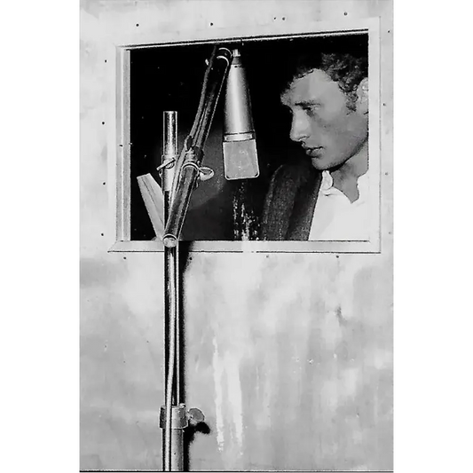 Carte postale Johnny Hallyday en studio recto