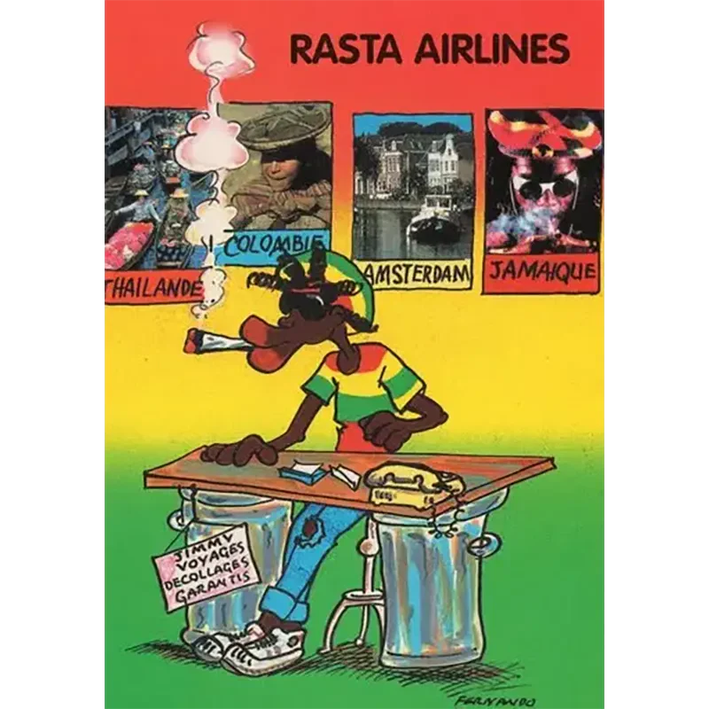Postcard Reggae - Jimmy rasta airlines