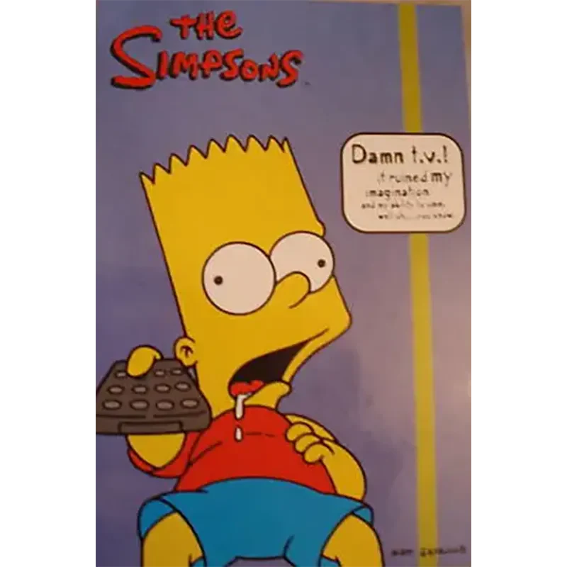 Postcard Simpsons - Damn TV !
