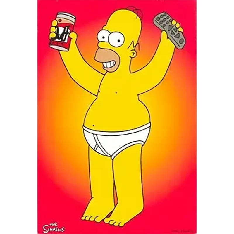 Postcard Simpsons - Homer [Slip, Duff & Télécommande]