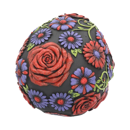 Vue rapprochée du crâne Sugar Blooms, symbolique Día de los Muertos