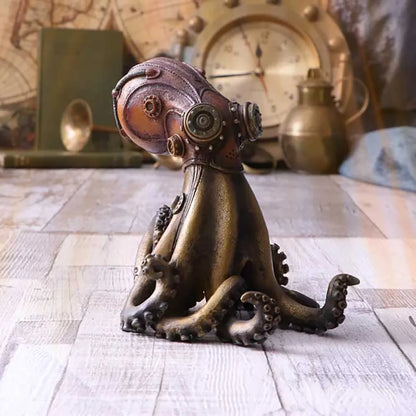 figurine poulpe steampunk doré Call of The Kraken posé sur une table