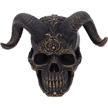 Détail des arabesques et des cornes du crâne Diabolus
