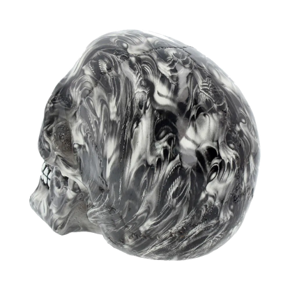 Crâne “Soul” Nemesis Now – vue arrière détaillant le motif de visages fantomatiques