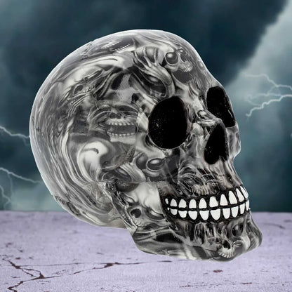 Crâne “Soul” Nemesis Now sur fond orageux – ambiance dark et atmosphère fantastique