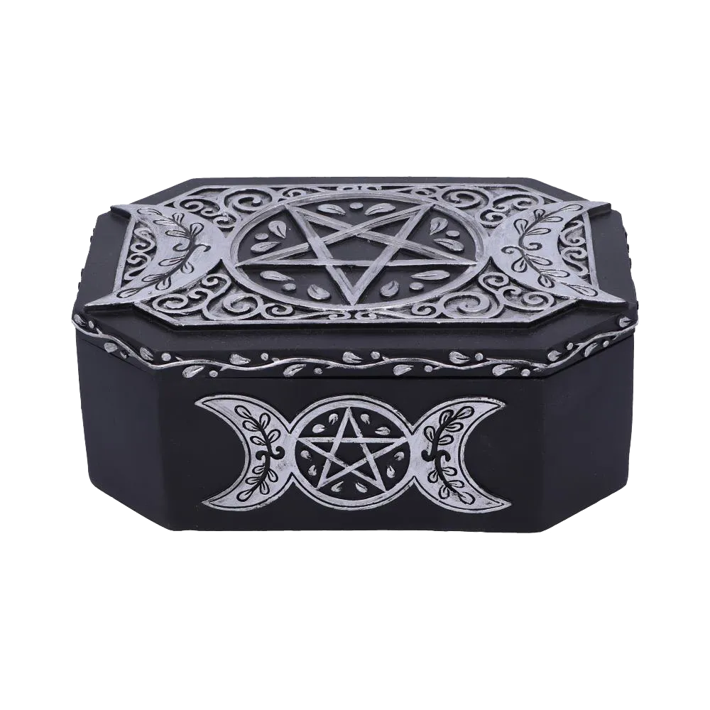 Coffret ésotérique noir et argent d'Hécate - face arrière | Hecate's black and silver esoteric box - back