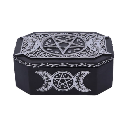 Coffret ésotérique noir et argent d'Hécate - face arrière | Hecate's black and silver esoteric box - back
