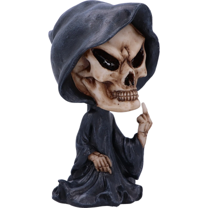 Figurine “Reaper’s Wish” – profil trois quarts avec main levée et cape détaillée