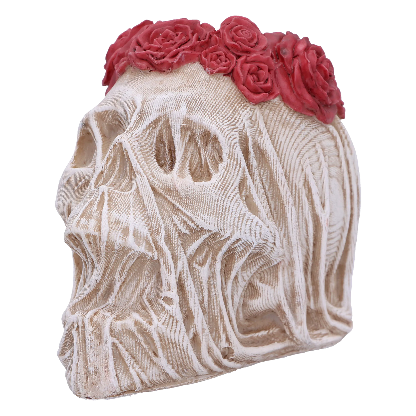 Crâne “The Veil (Small)” – profil gauche avec détails du drapé et texture du voile