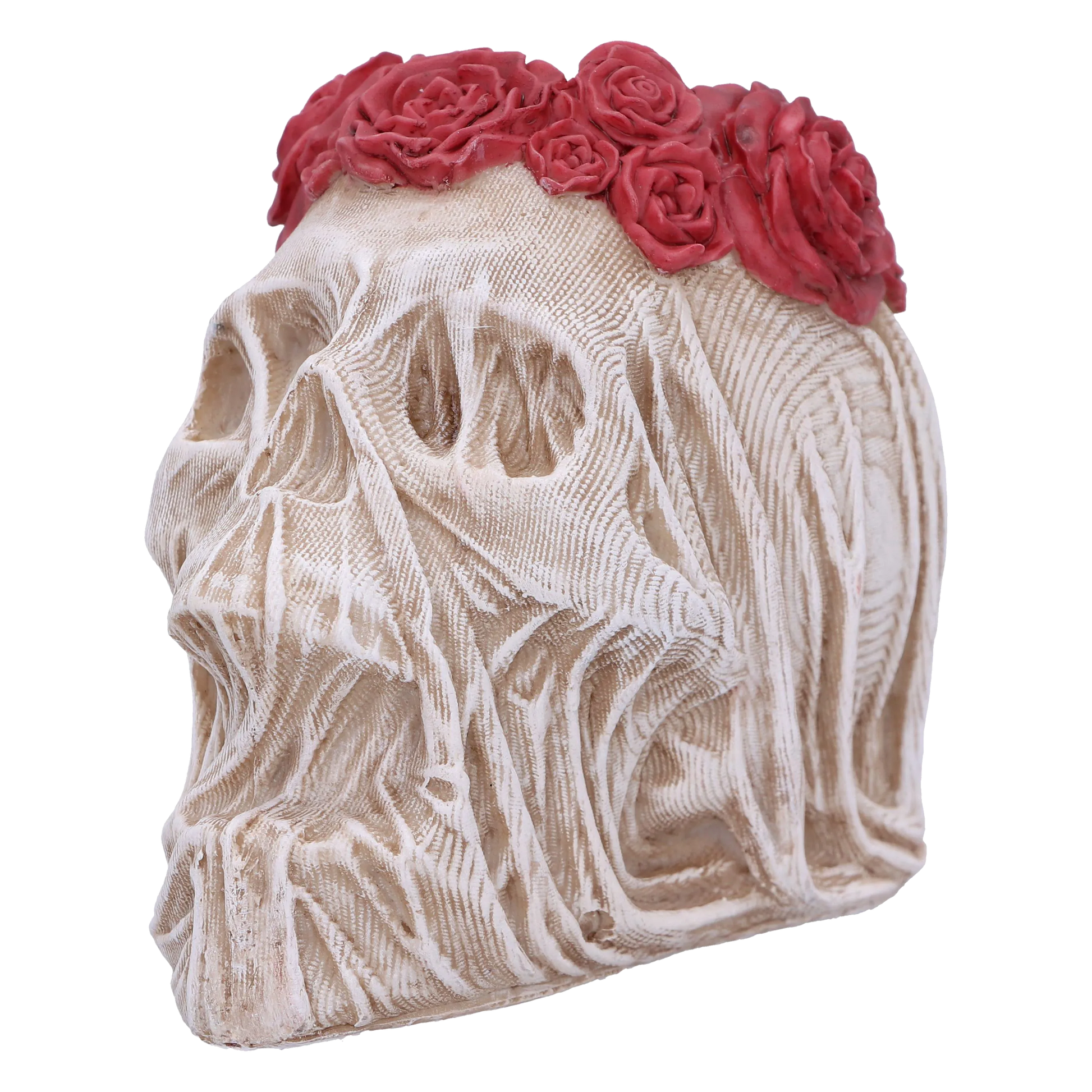 Crâne “The Veil (Small)” – profil gauche avec détails du drapé et texture du voile